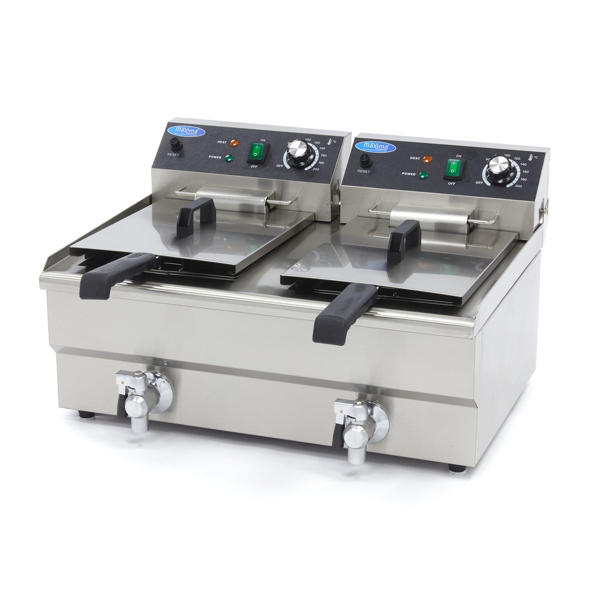 Friggitrice - Professionale - 2 x 13L - 2 cestelli - con rubinetto di scarico