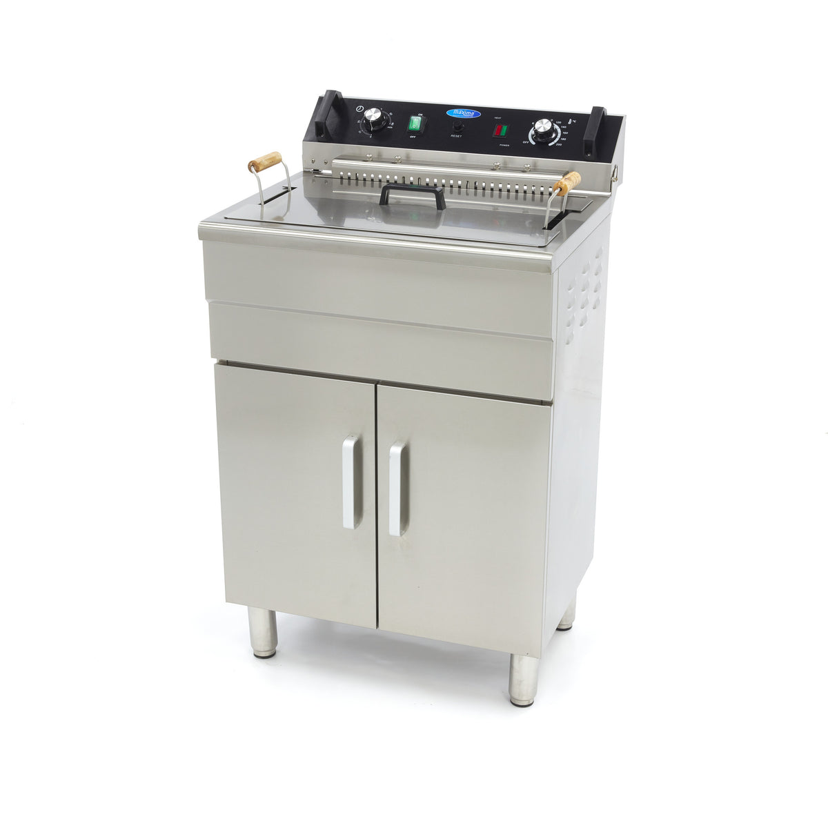 Fritteuse - Professionell - 30L - 1 Korb - mit Ablasshahn und Unterbau
