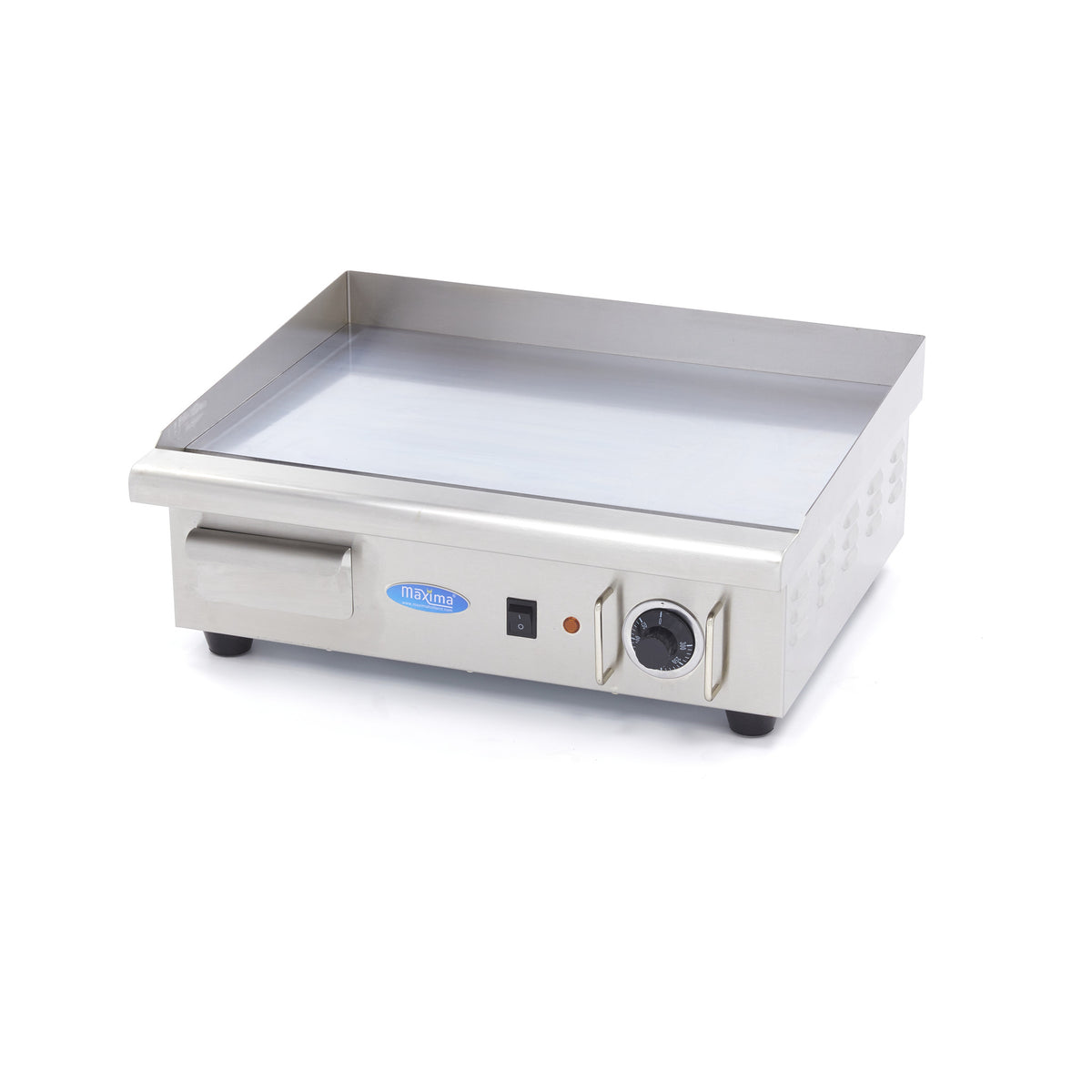 Grillplatte - Professionell - Glatt, verchromt - 55cm - inkl. Fettauffangschale