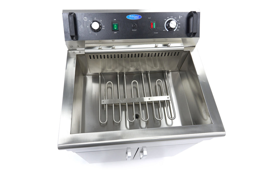 Fritteuse - Professionell - 30L - 1 Korb - mit Ablasshahn und Unterbau