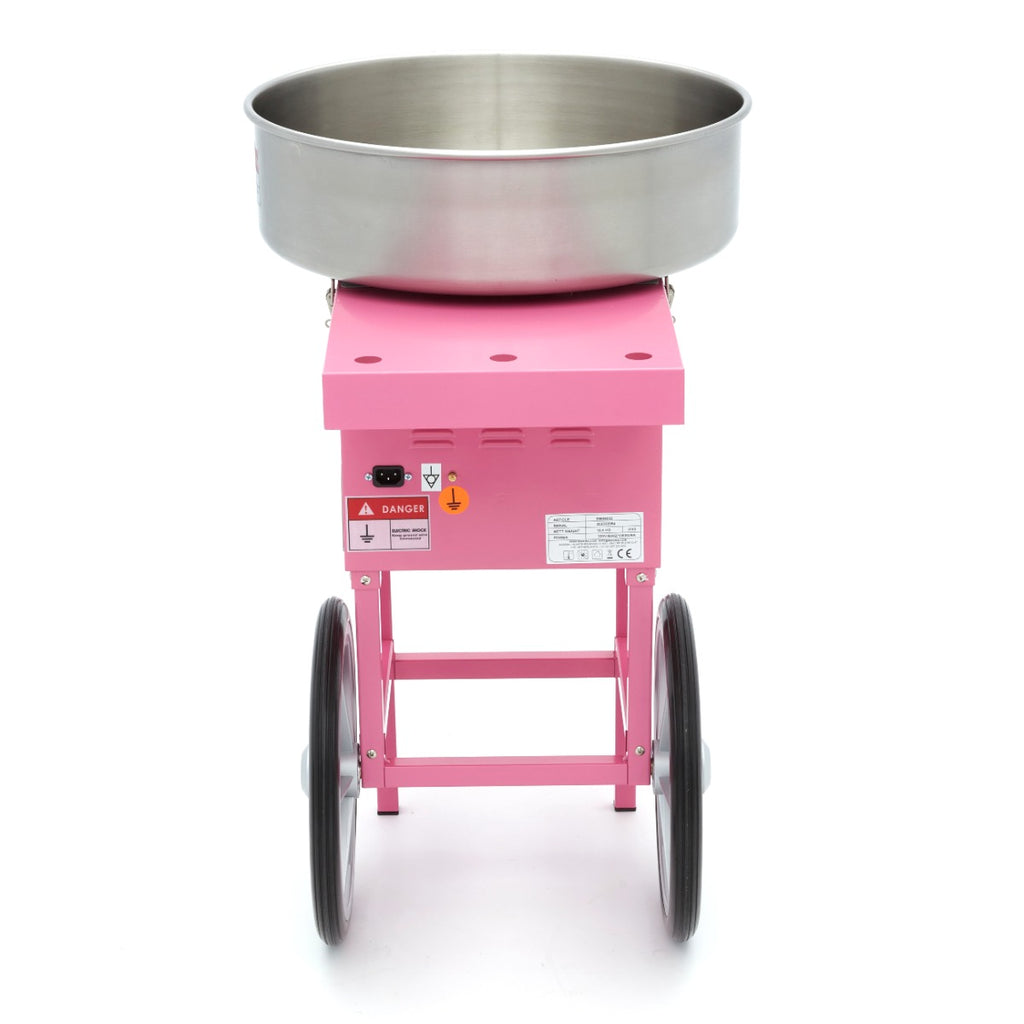 Zuckerwattemaschine - Professionell - Ø 52 cm - Rosa - Wagen