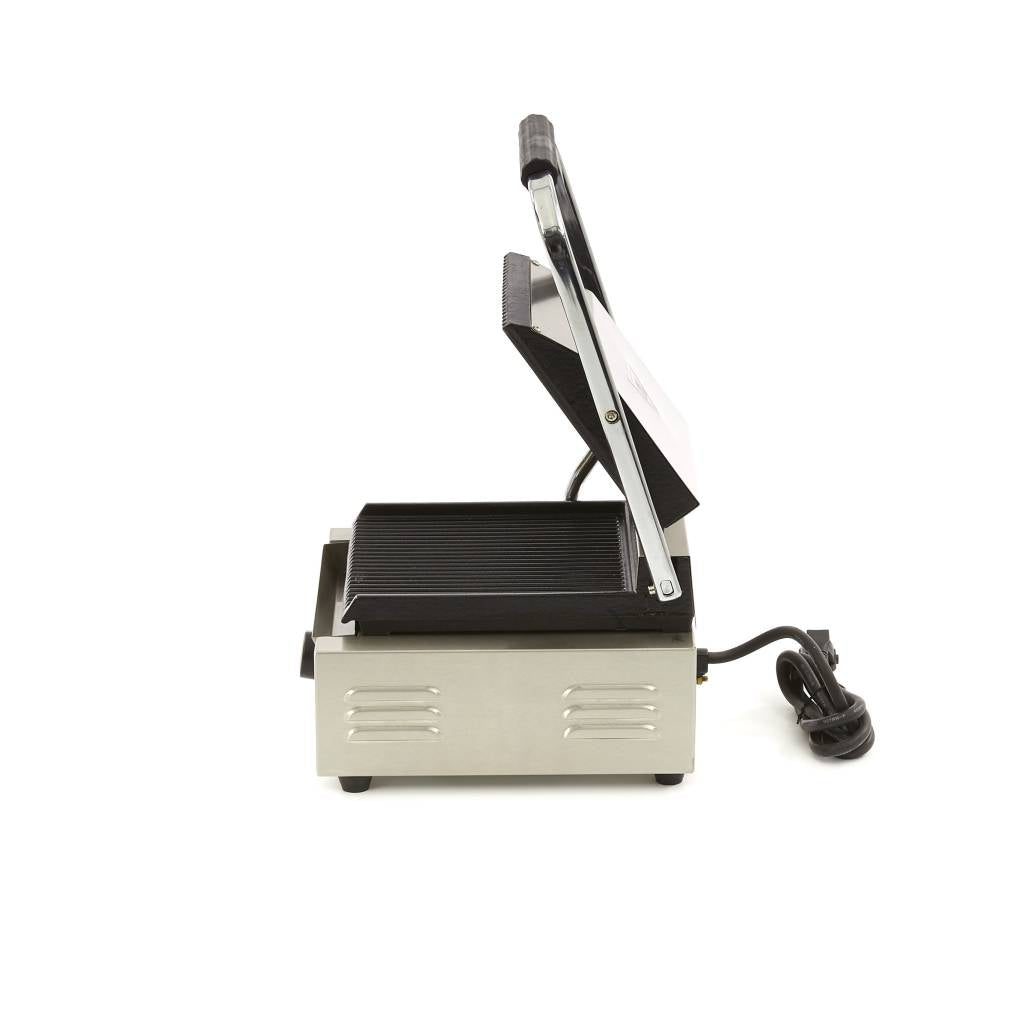 Grill a contatto - Professionale - rigato - piastra singola - 22cm