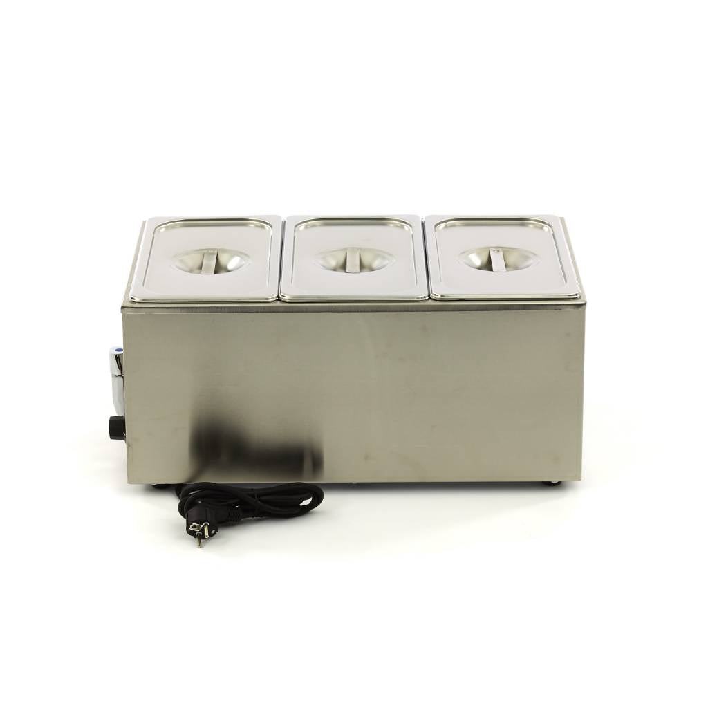 Baño María - Profesional - con Grifo - incl 3 x 1/3 GN Set - Eléctrico