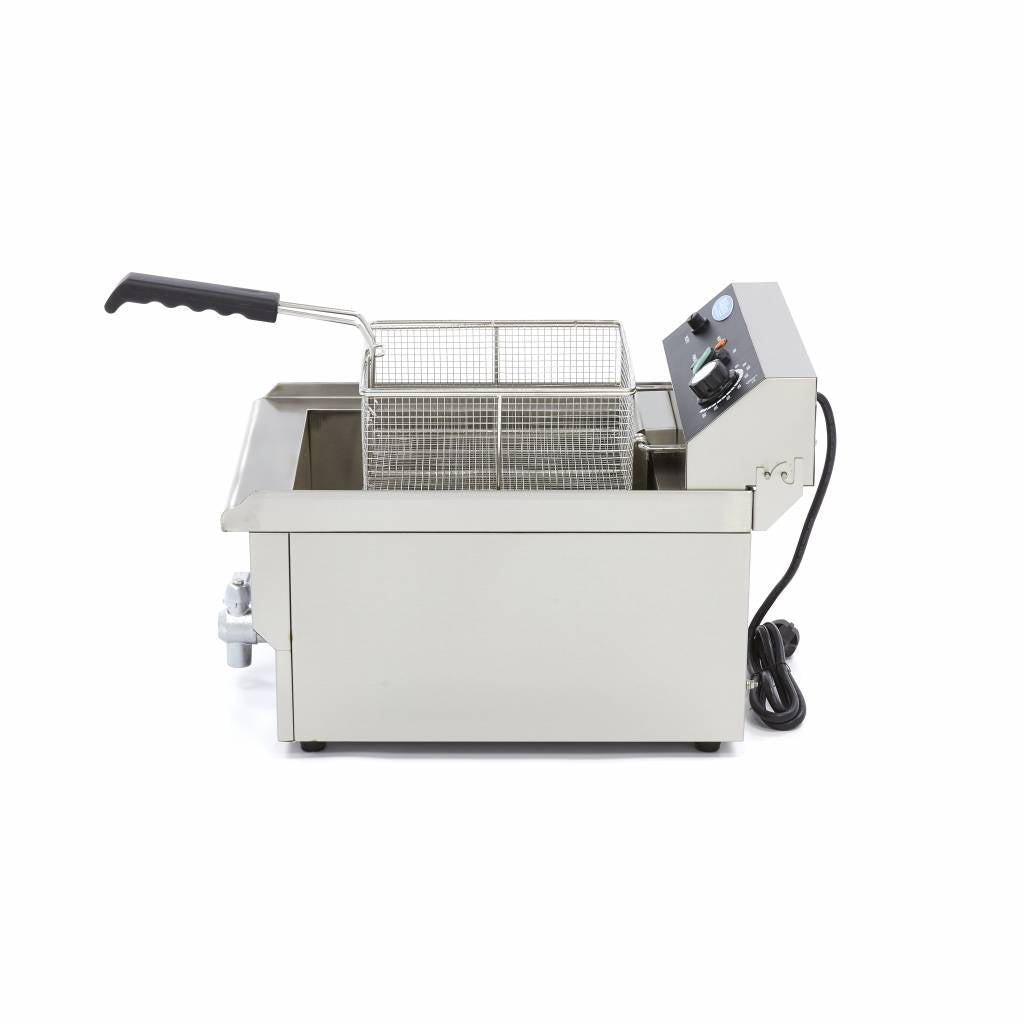 Friggitrice - Professionale - 16L - 1 Cestello - con Rubinetto di Scarico