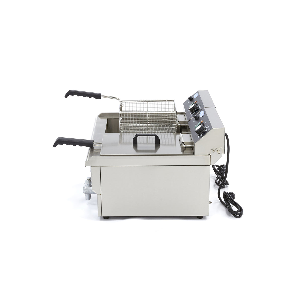 Freidora - Profesional - 2 x 16L - 2 Cestas - con Grifo de Vaciado