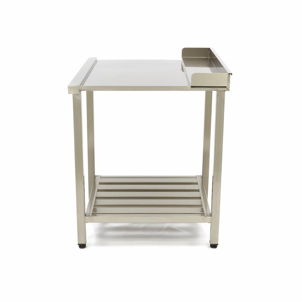 Spülmaschinentisch - Professionell - 70 x 75cm - Rechts - mit Spritzschutz und Ablage