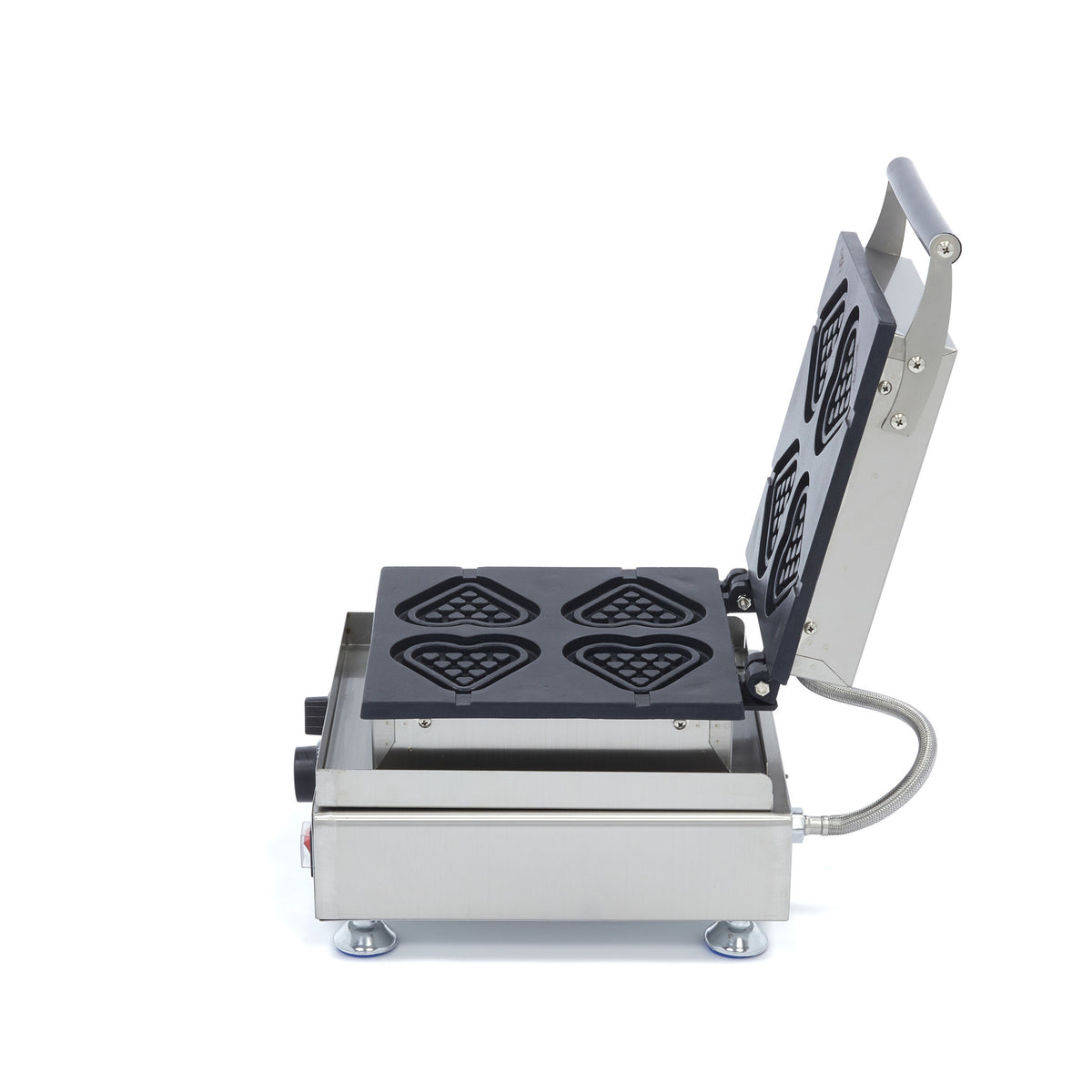 Piastra per waffle - Professionale - 4 pezzi - Cuori su stecco