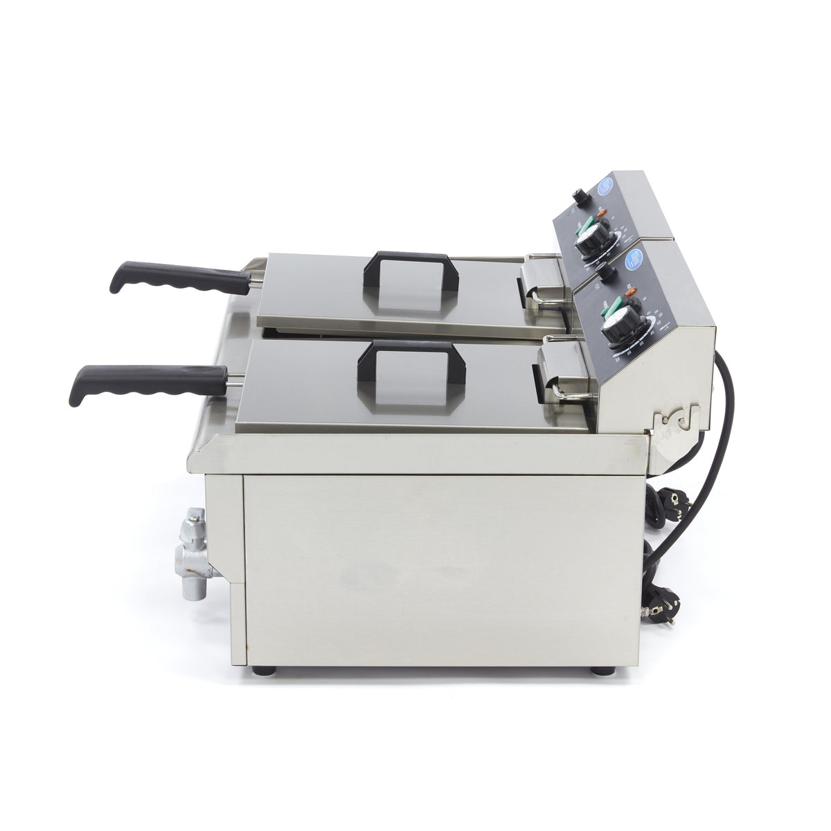 Friggitrice - Professionale - 2 x 13L - 2 cestelli - con rubinetto di scarico
