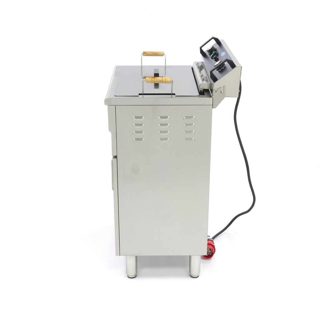 Fritteuse - Professionell - 30L - 1 Korb - mit Ablasshahn und Unterbau