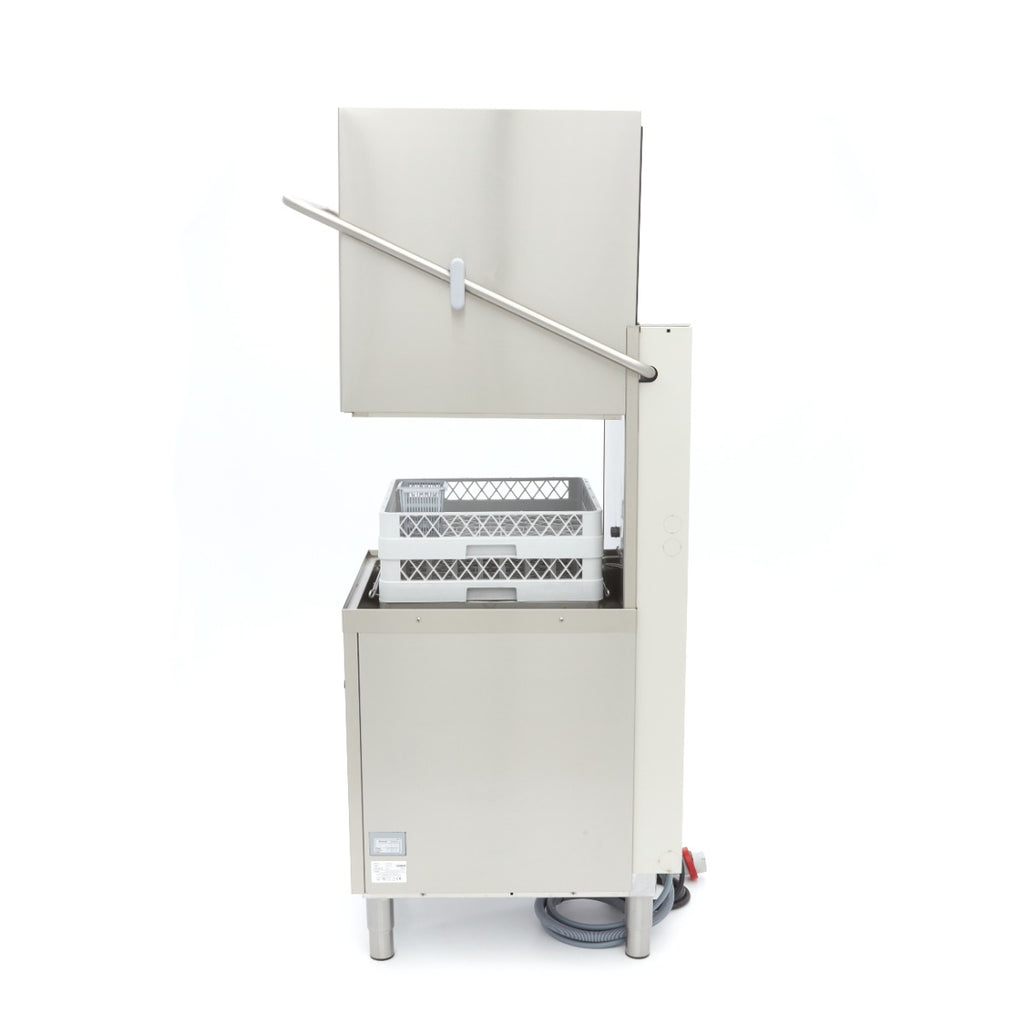 Máquina de lavar loiça de capota - Profissional - 50x50cm - com bombas de escoamento, abrilhantador e detergente - 400V