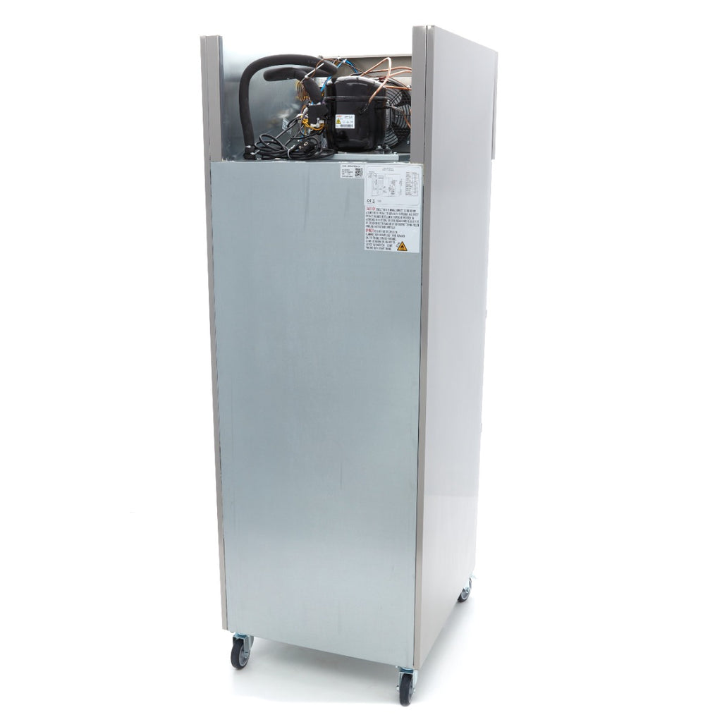 Frigorífico - Profissional - 600L - 3 prateleiras reguláveis (2/1 GN) - aço inoxidável - com porta de vidro