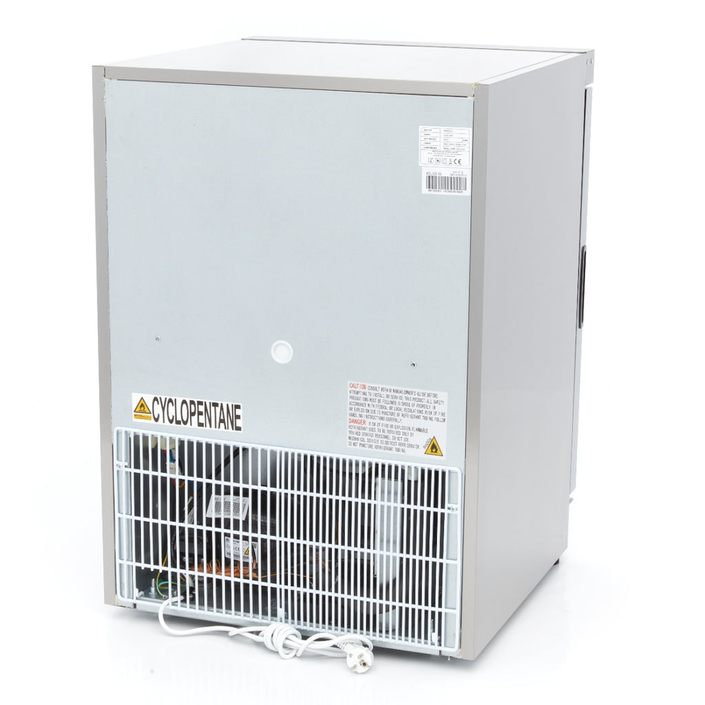 Frigorifero - Professionale - 200L - acciaio inox - con porta in vetro