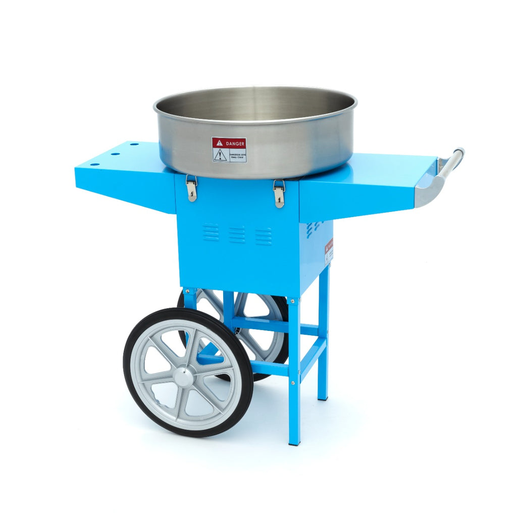 Máquina de Algodón de Azúcar - Profesional - Ø 52cm - Azul - con Carrito