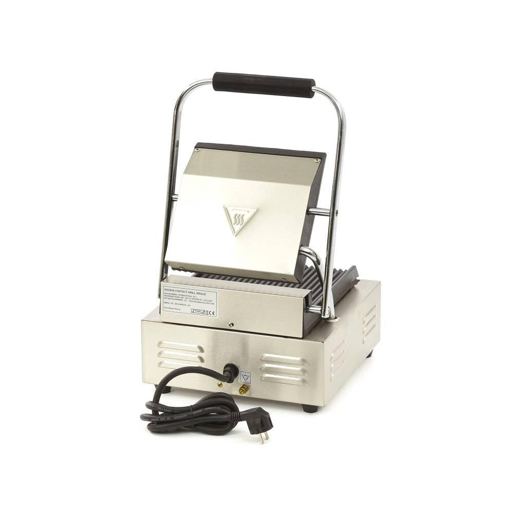 Grill a contatto - Professionale - rigato - piastra singola - 22cm