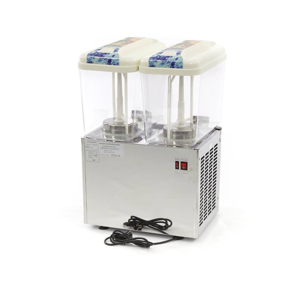 Dispensador de Bebidas - Profesional - 2 x 18L - Eléctrico - incl Mecanismo De Agitación