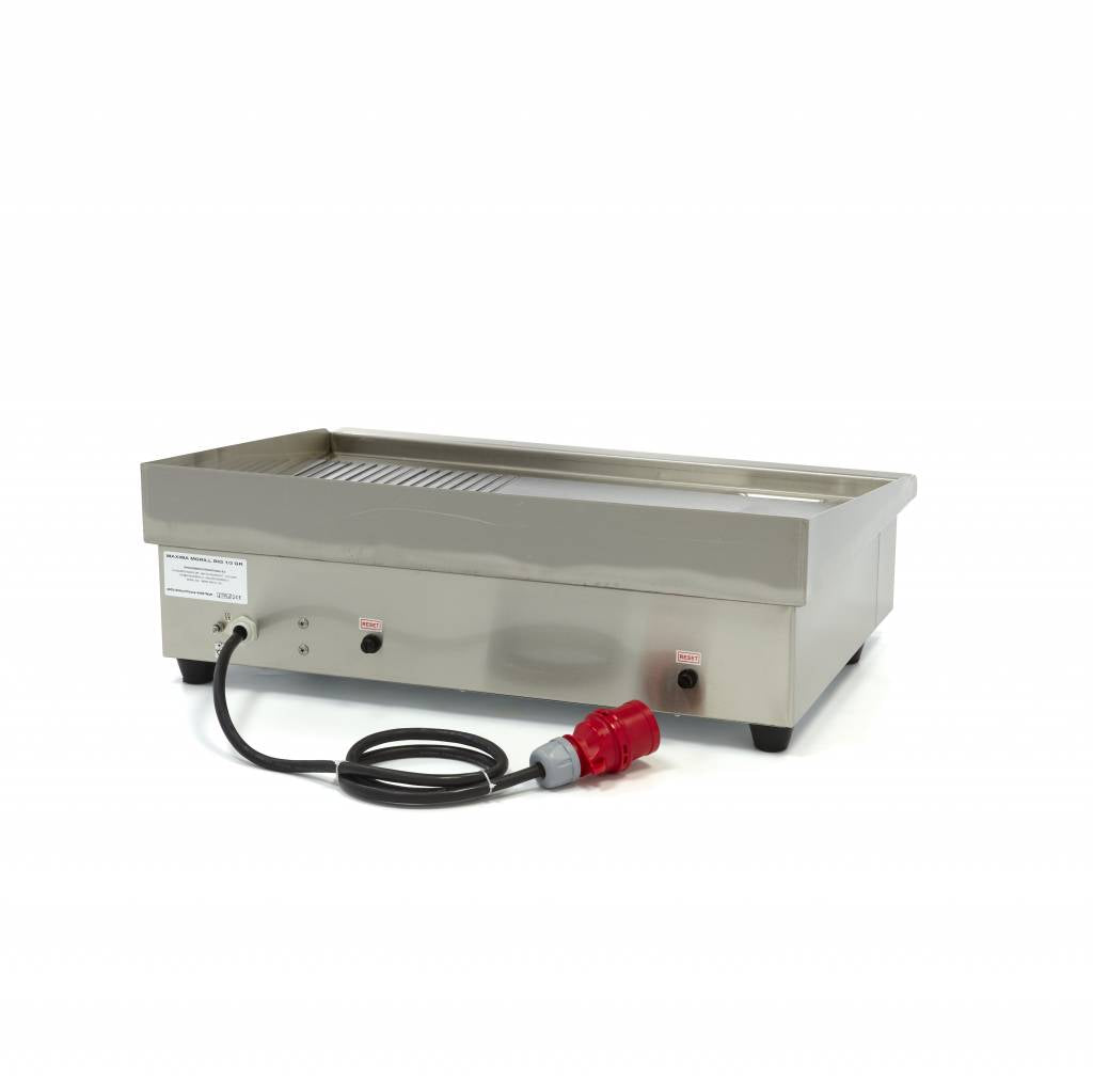 Grillplatte - Professionell - halb geriffelt - 73cm - inkl. Auffangschale - 400V