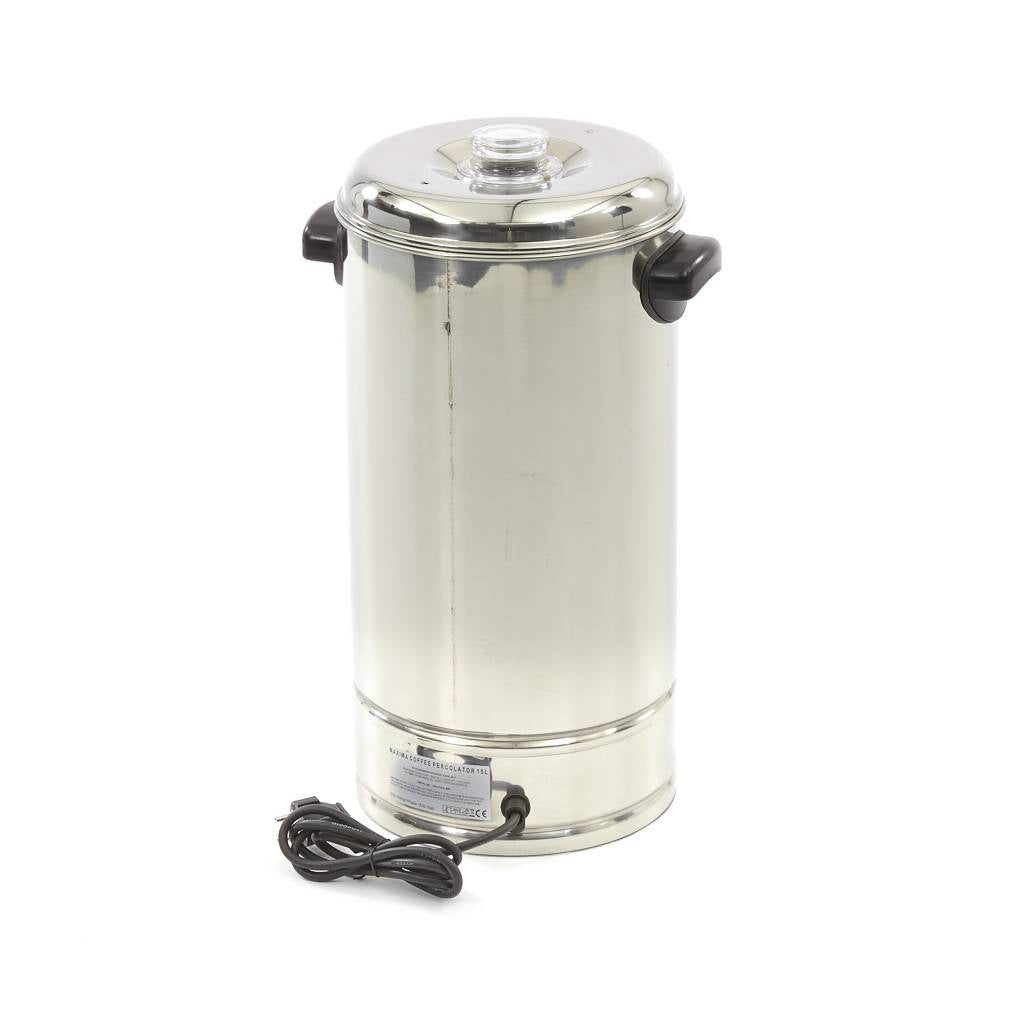 Cafetera Percoladora - Profesional - 15L - 120 Tazas - Filtro de Café Extraíble