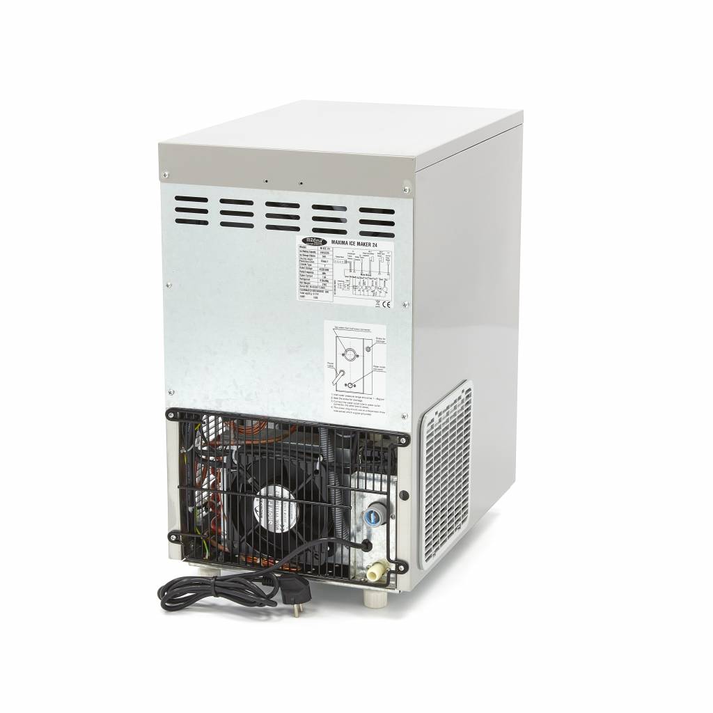 Máquina de Hielo - Profesional - 24kg/día - Cubitos de Hielo Huecos - Refrigerado por Aire