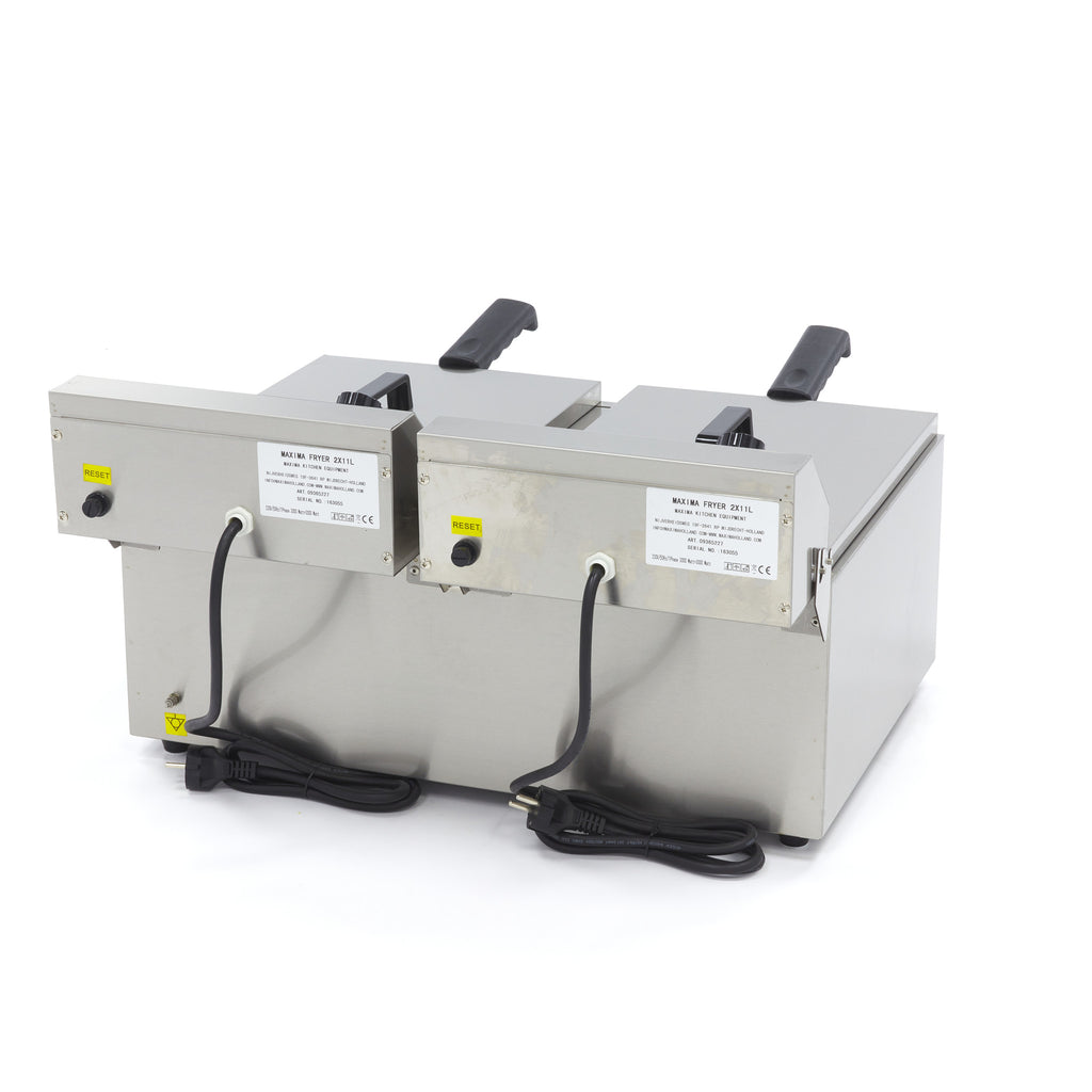 Friteuse - Professioneel - 2 x 11L - 2 manden - tot 2,8kg friet