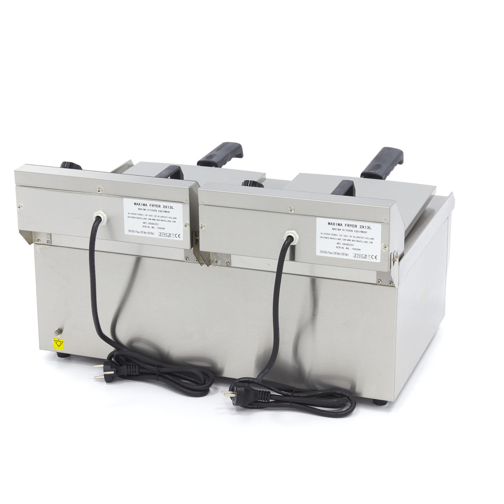 Friggitrice - Professionale - 2 x 13L - 2 cestelli - con rubinetto di scarico