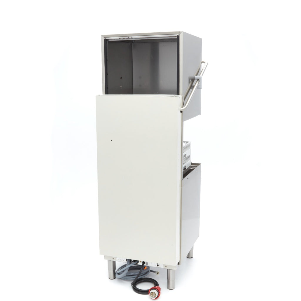 Máquina de lavar loiça de capota - Profissional - 50x50cm - com bombas de escoamento, abrilhantador e detergente - 400V