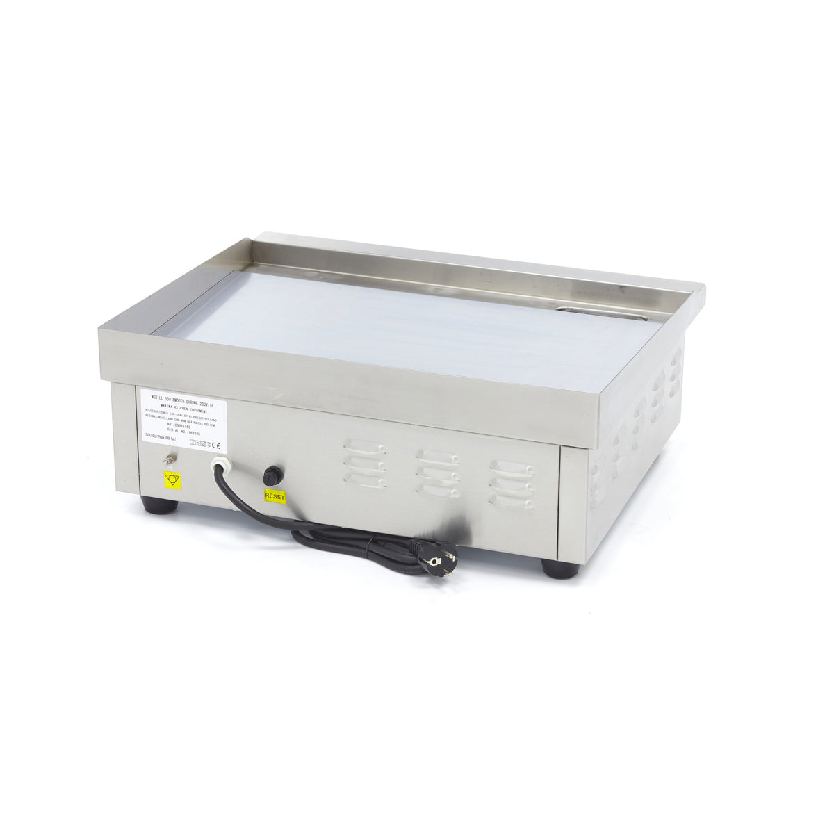Grillplatte - Professionell - Glatt, verchromt - 55cm - inkl. Fettauffangschale