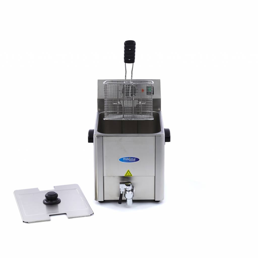 Fritteuse - Professionell - 8L - 1 Korb - mit Ablasshahn