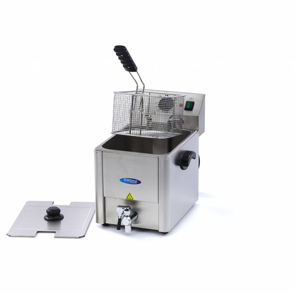 Fritteuse - Professionell - 8L - 1 Korb - mit Ablasshahn
