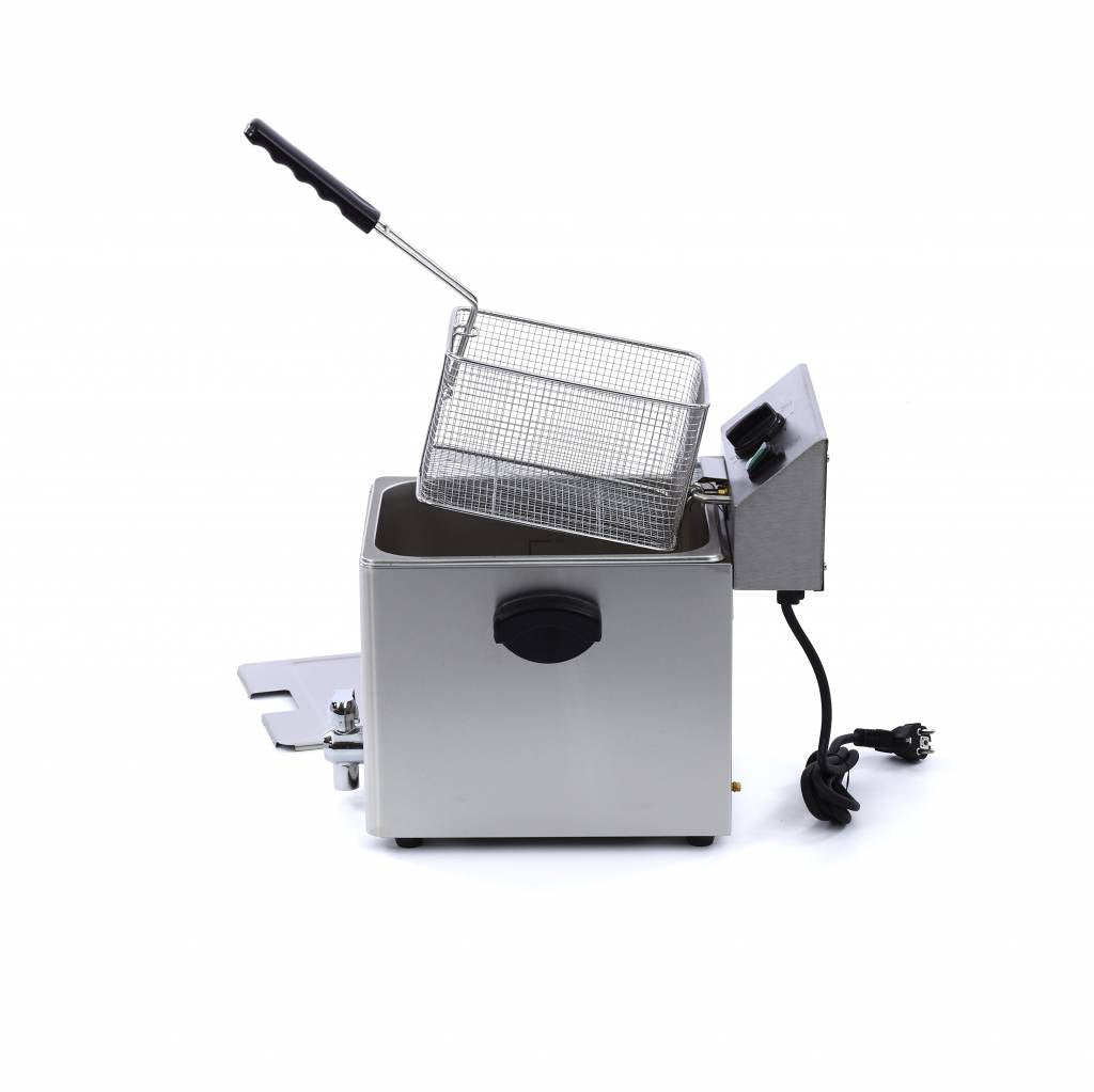 Fritteuse - Professionell - 8L - 1 Korb - mit Ablasshahn