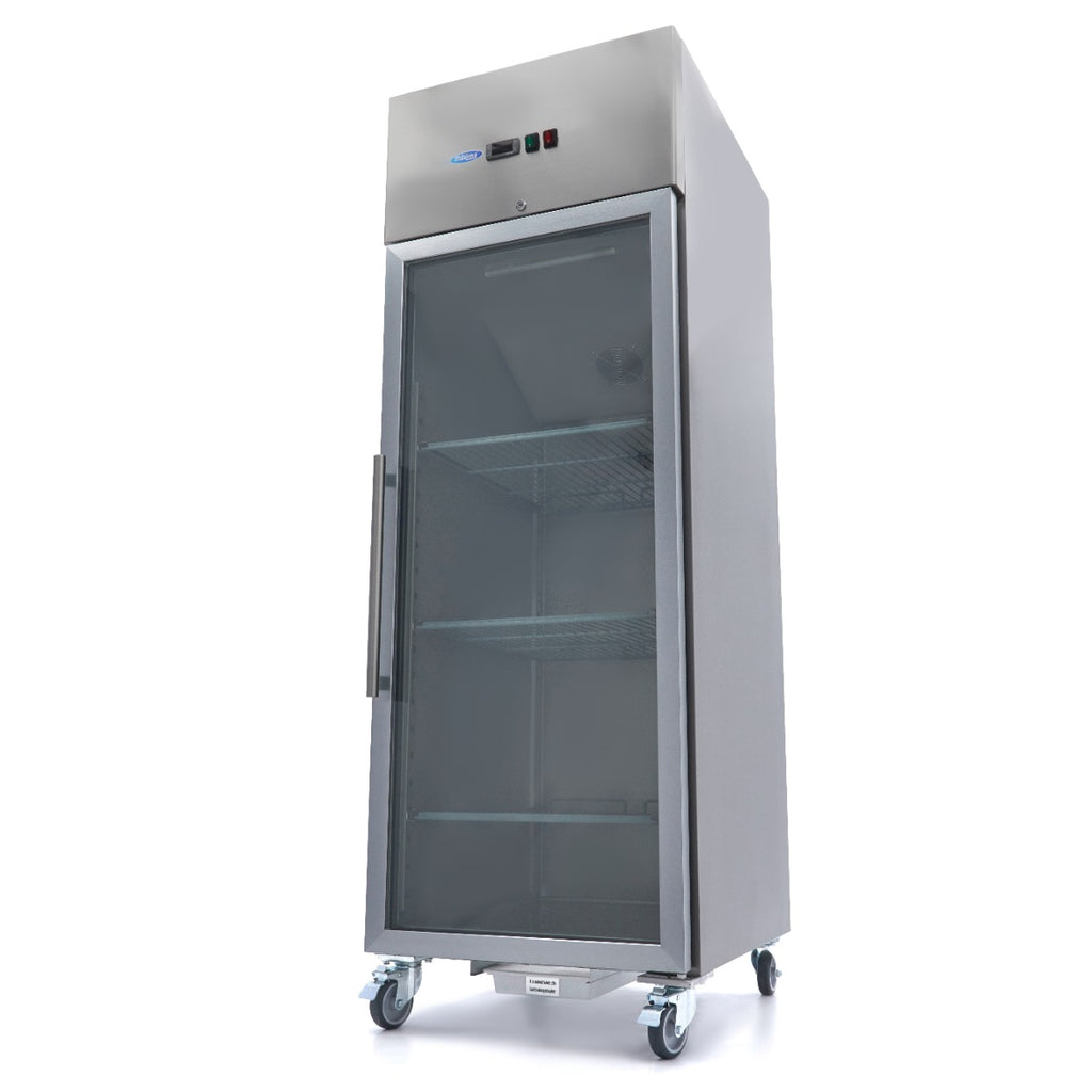 Gefrierschrank - Professionell - 700L - 3 verstellbare Gitterroste (2/1 GN) - Edelstahl - mit Glastür