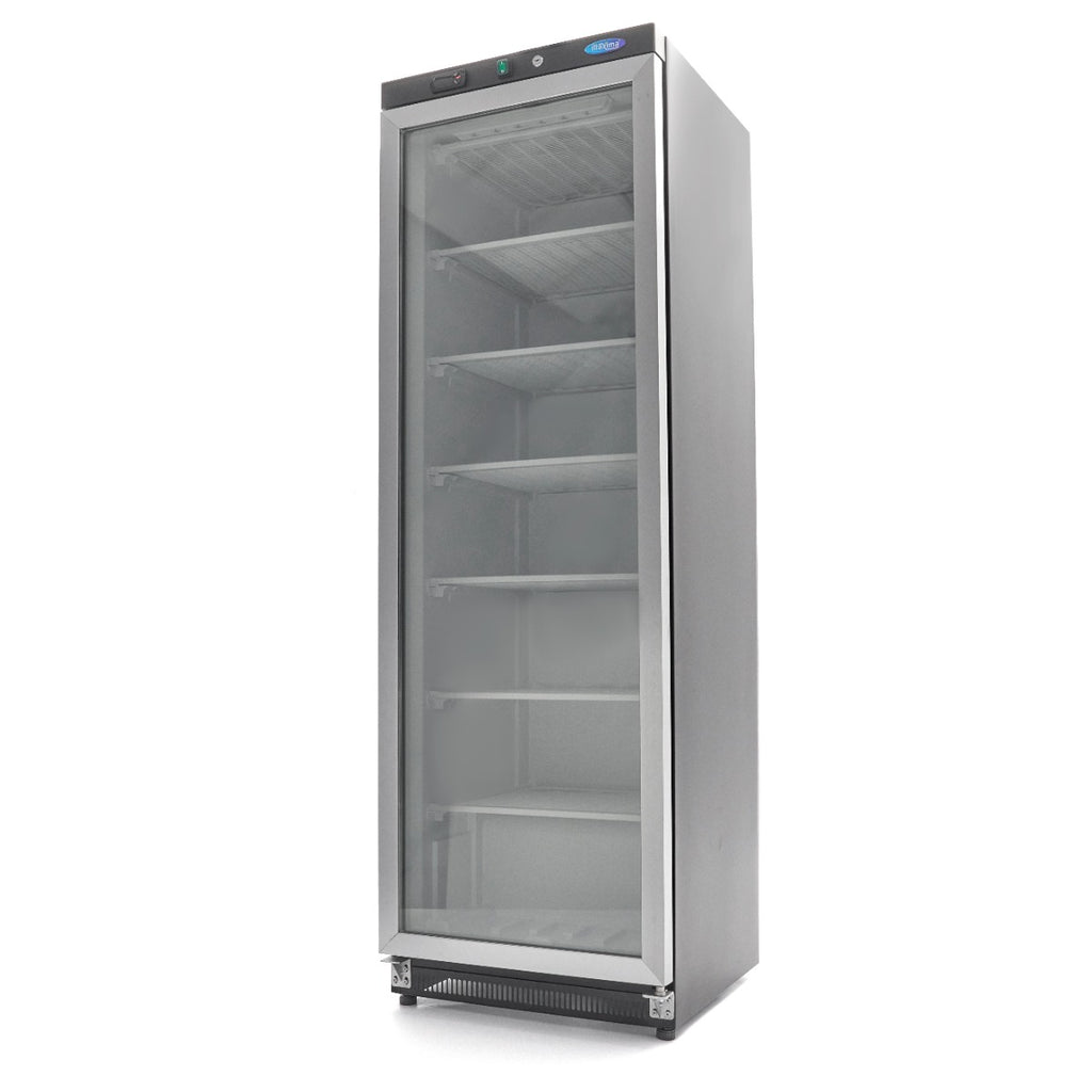 Congelatore - Professionale - 400L - nero - con porta in vetro