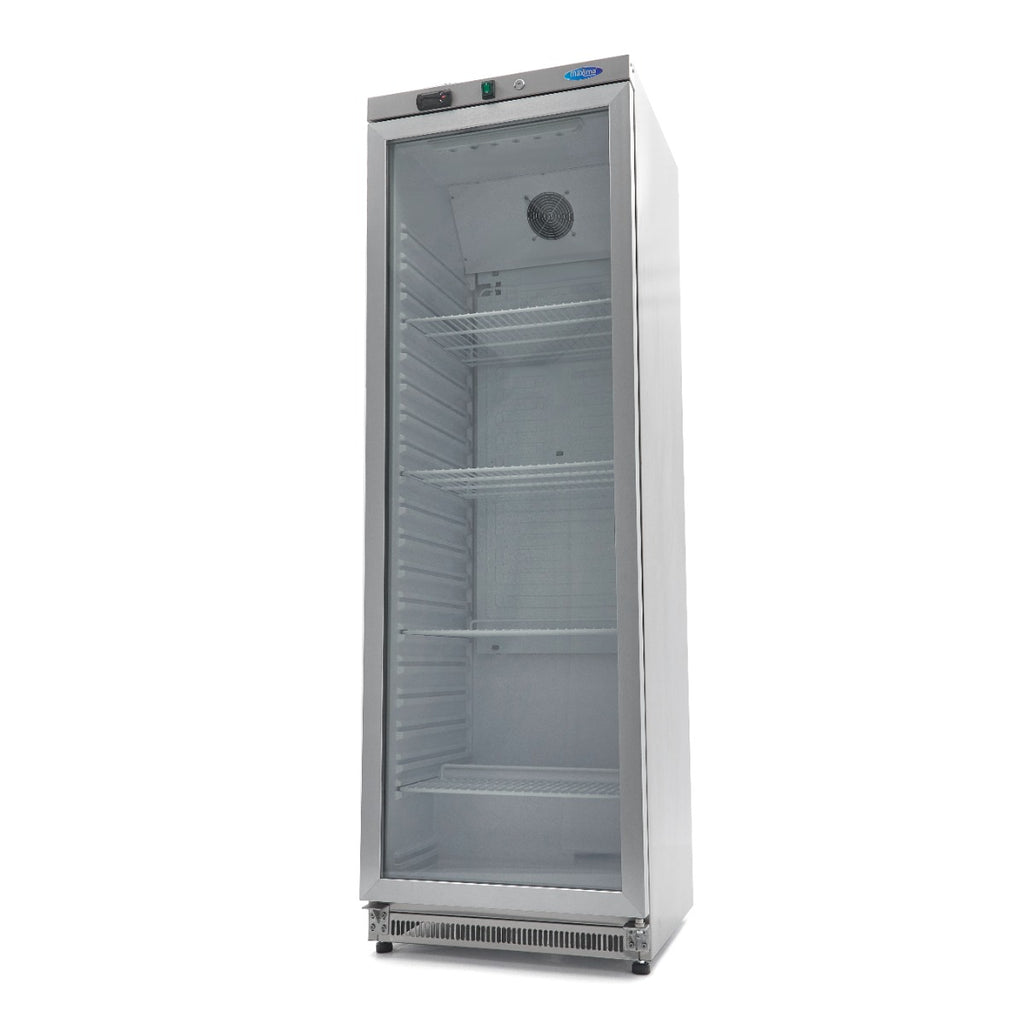 Frigorífico - Profesional - 400L - Acero Inoxidable - con Puerta de Cristal