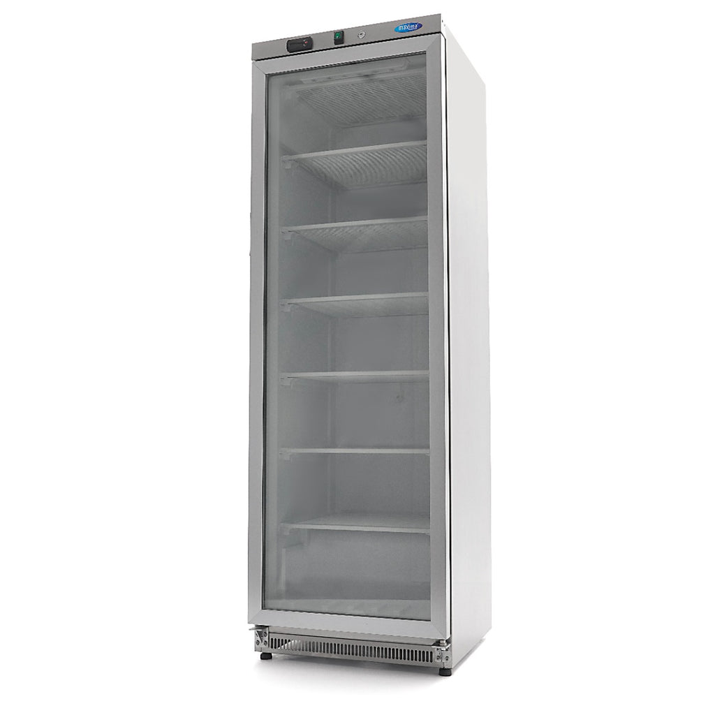 Congelatore - Professionale - 400L - acciaio inox - con porta in vetro
