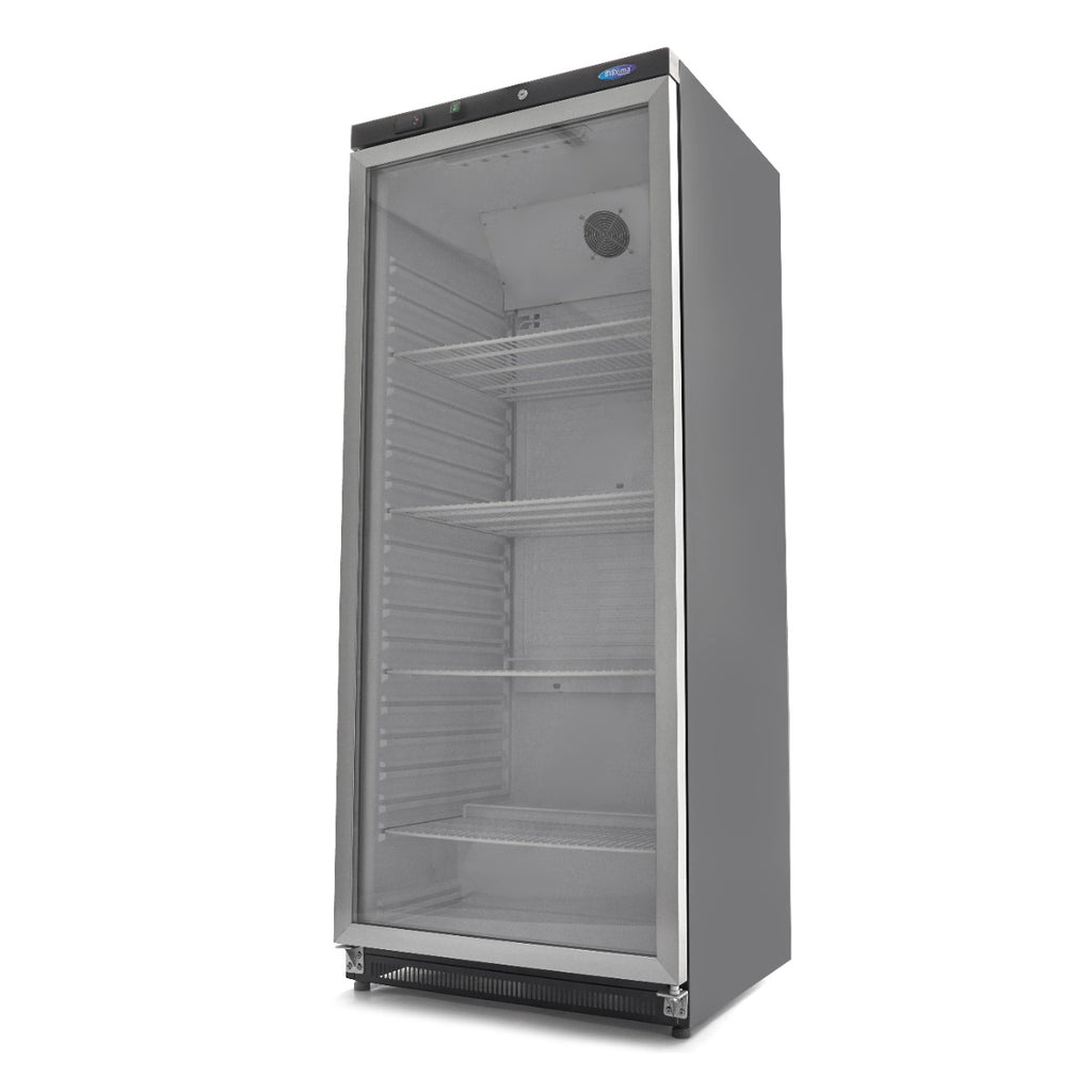 Frigorífico - Profesional - 600L - Negro - con Puerta de Cristal