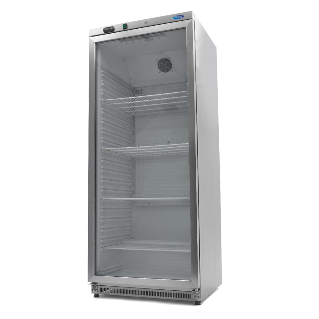 Frigorífico - Profissional - 600L - Aço inoxidável - com porta de vidro