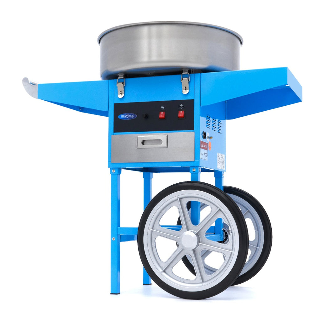 Máquina de Algodón de Azúcar - Profesional - Ø 52cm - Azul - con Carrito