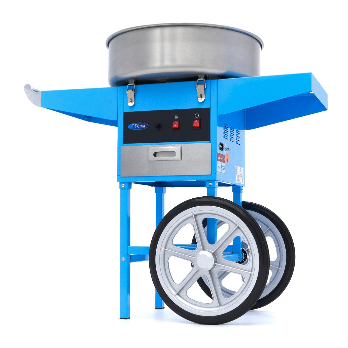 Máquina de Algodón de Azúcar - Profesional - Ø 52cm - Azul - con Carrito