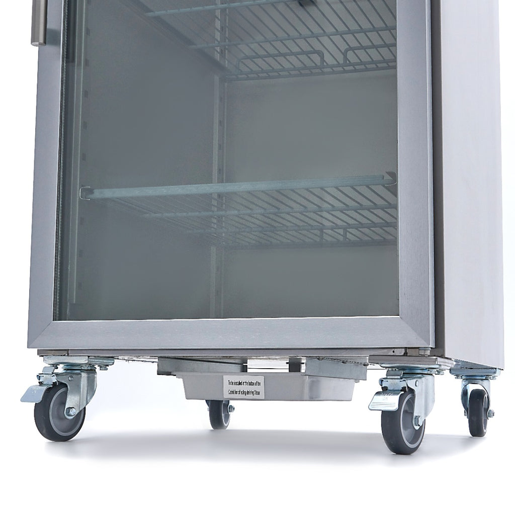 Frigorífico - Profissional - 600L - 3 prateleiras reguláveis (2/1 GN) - aço inoxidável - com porta de vidro