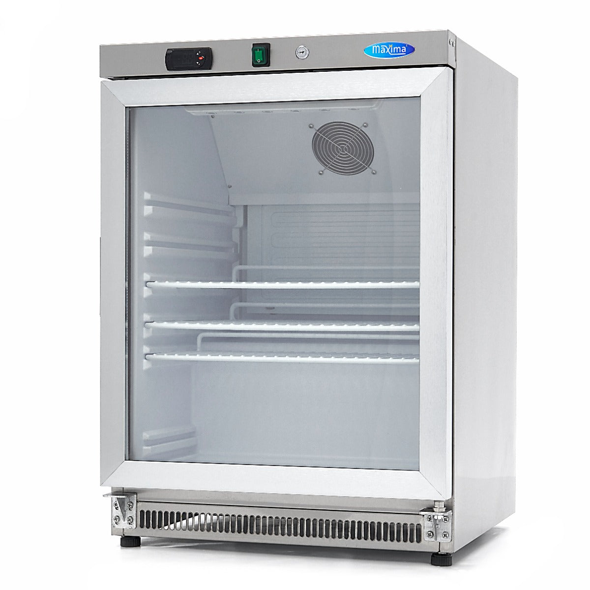 Frigorifero - Professionale - 200L - acciaio inox - con porta in vetro