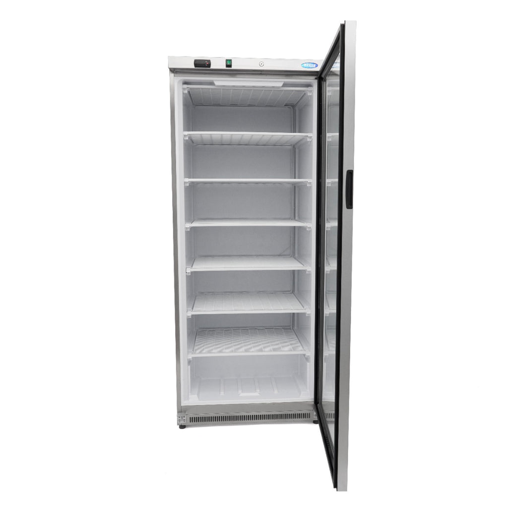 Congelador - Profissional - 600L - 6 prateleiras fixas - Aço inoxidável - com porta de vidro