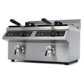 Doppel-Induktionsfritteuse - Professionell - 2 x 8L - 2 Körbe - Mit Ablasshahn