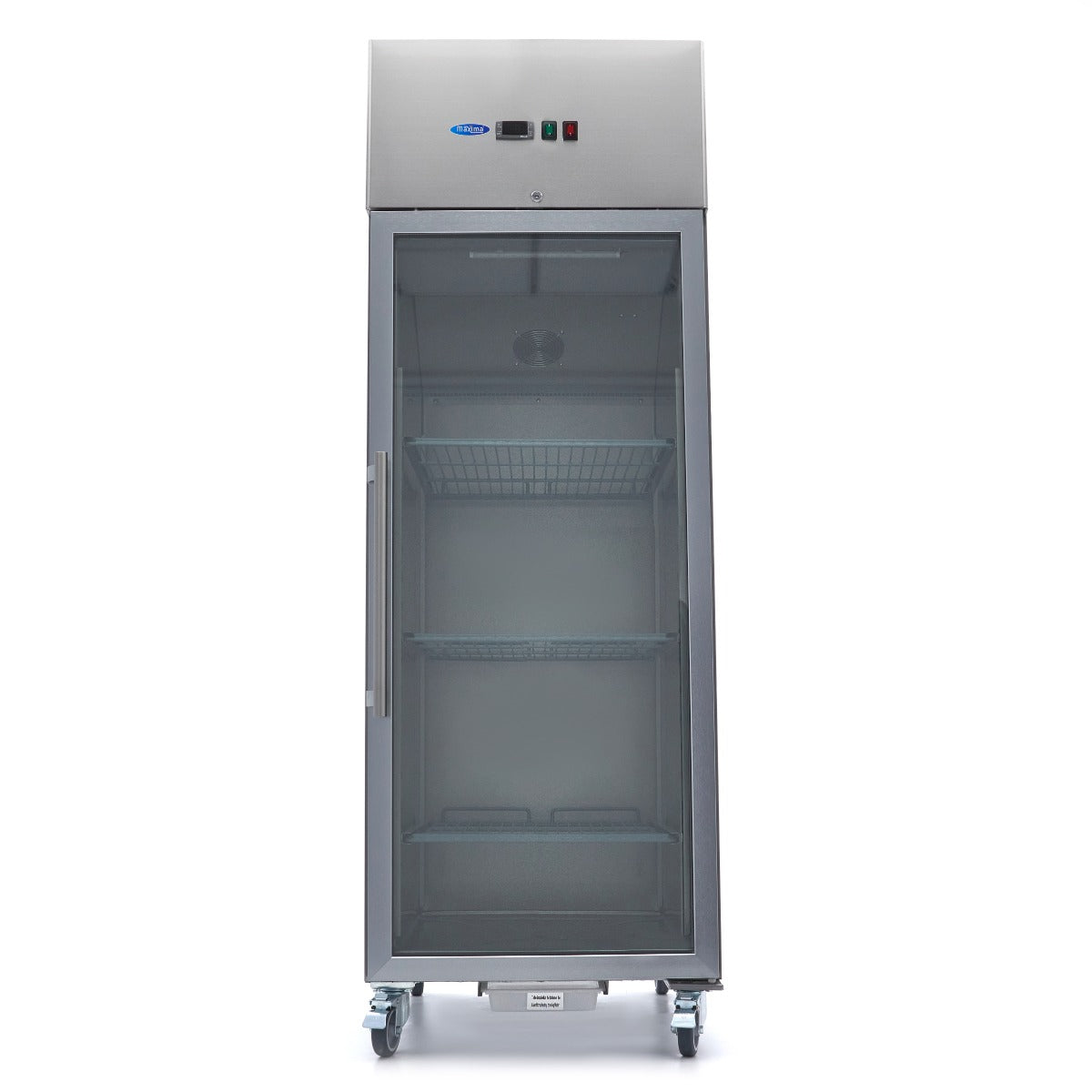 Frigorífico - Profissional - 600L - 3 prateleiras reguláveis (2/1 GN) - aço inoxidável - com porta de vidro
