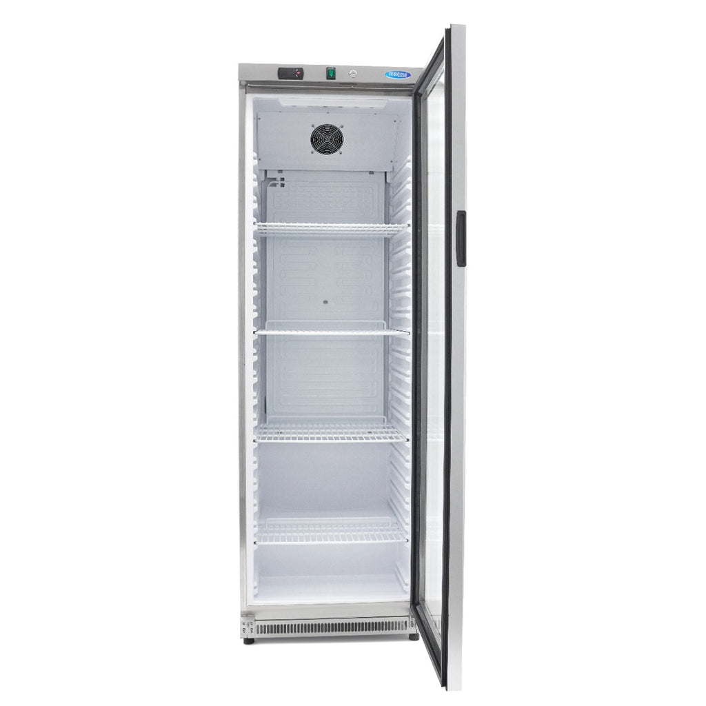 Frigorífico - Profesional - 400L - Acero Inoxidable - con Puerta de Cristal