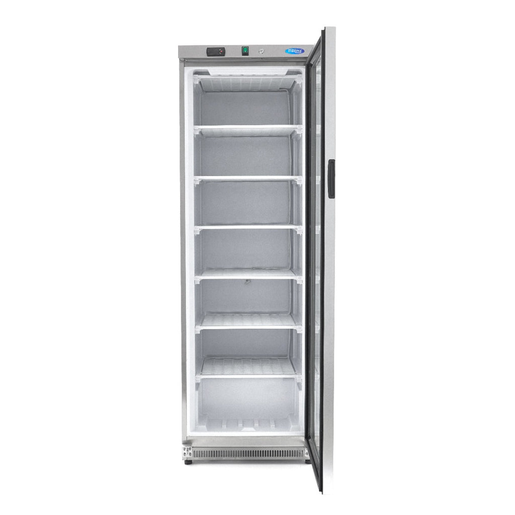 Congelatore - Professionale - 400L - acciaio inox - con porta in vetro