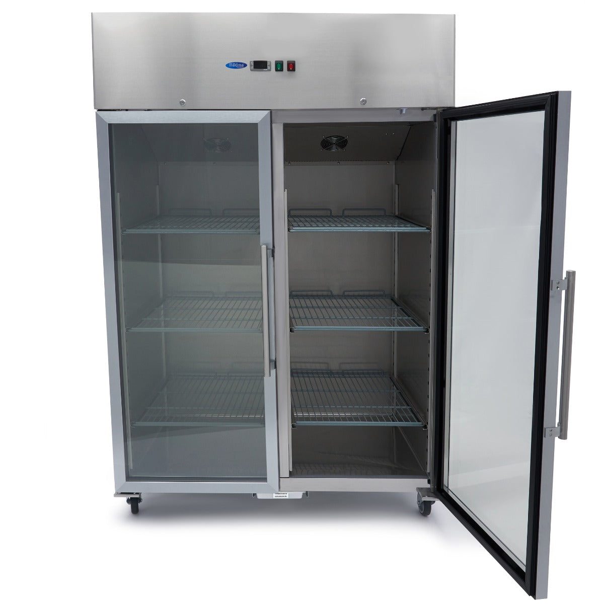 Congelador - Profissional - 1200L - 6 prateleiras reguláveis (2/1 GN) - aço inoxidável - com portas de vidro