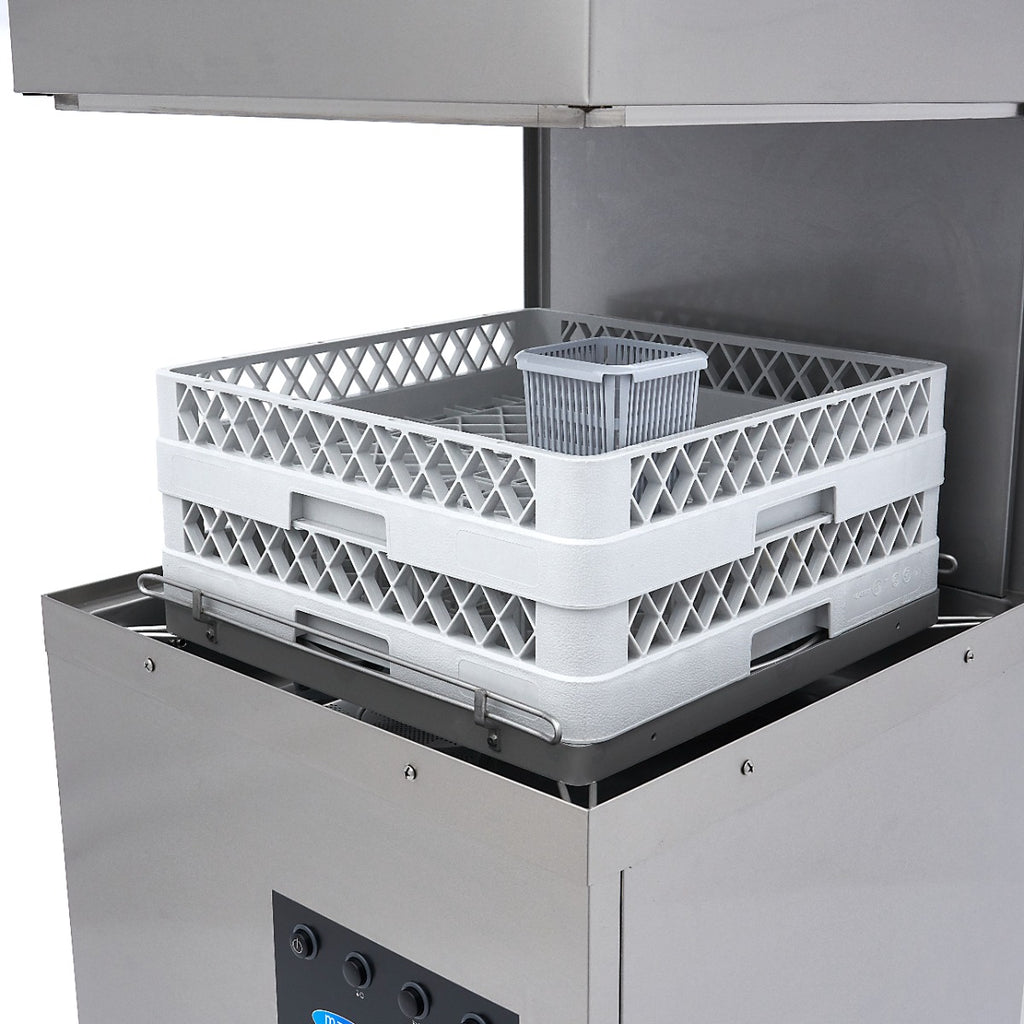 Máquina de lavar loiça de capota - Profissional - 50x50cm - com bombas de escoamento, abrilhantador e detergente - 400V