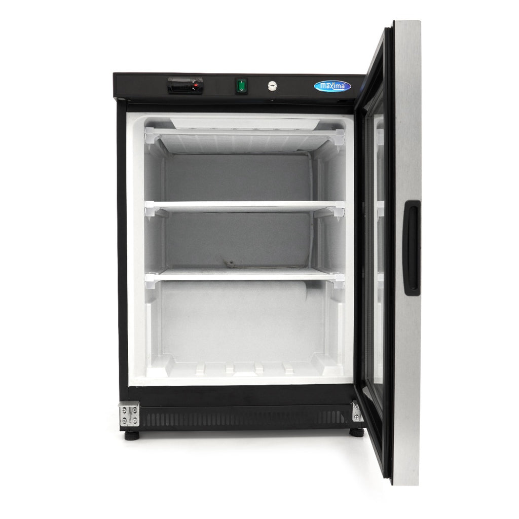Congelador - Profissional - 200L - preto - com porta de vidro