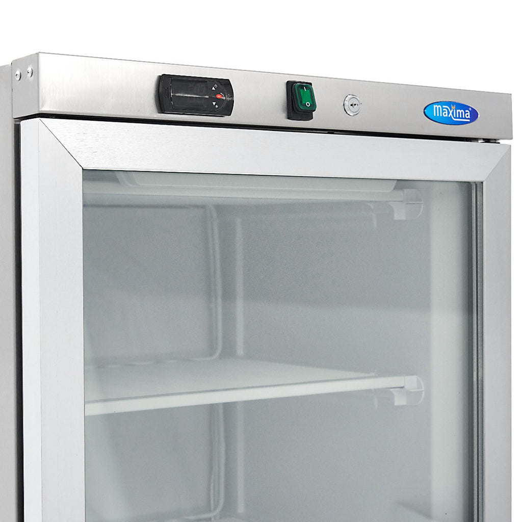 Congelatore - Professionale - 400L - acciaio inox - con porta in vetro
