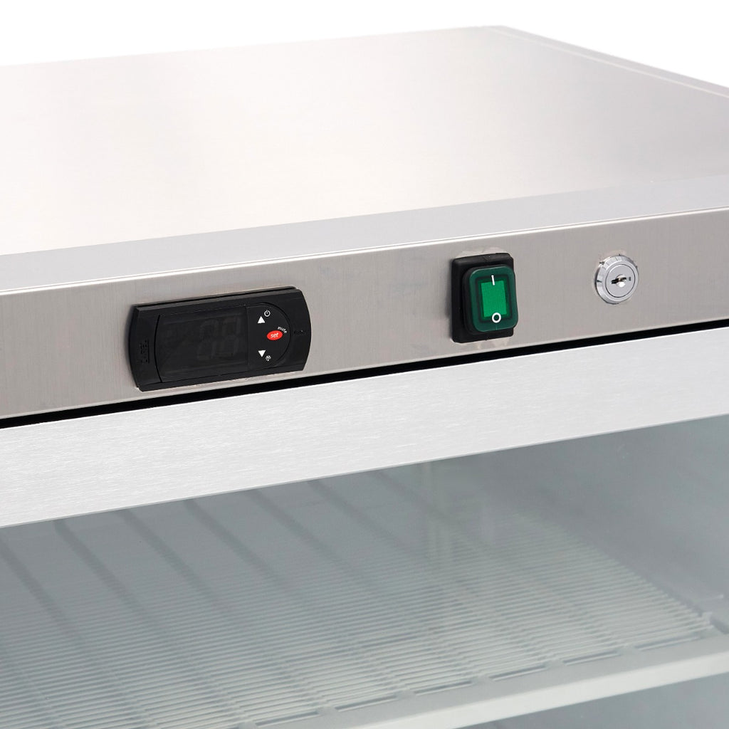 Congelador - Profesional - 200L - Acero Inoxidable - con Puerta de Cristal