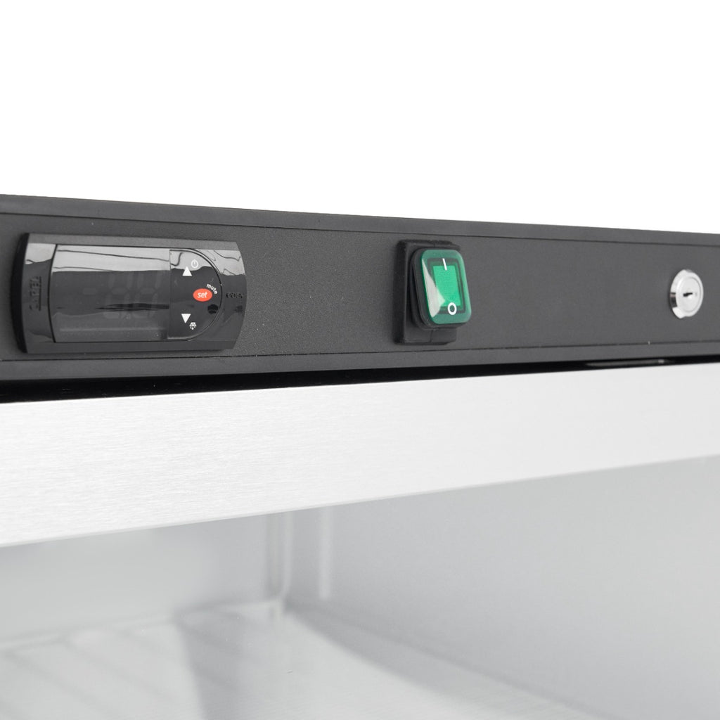 Congelador - Profesional - 600L - Negro - con Puerta de Cristal